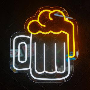 NEON CHOPP ACRILICO DE 6MM 50X50CM 3 CORES NEONFLEX CORTE CNC 